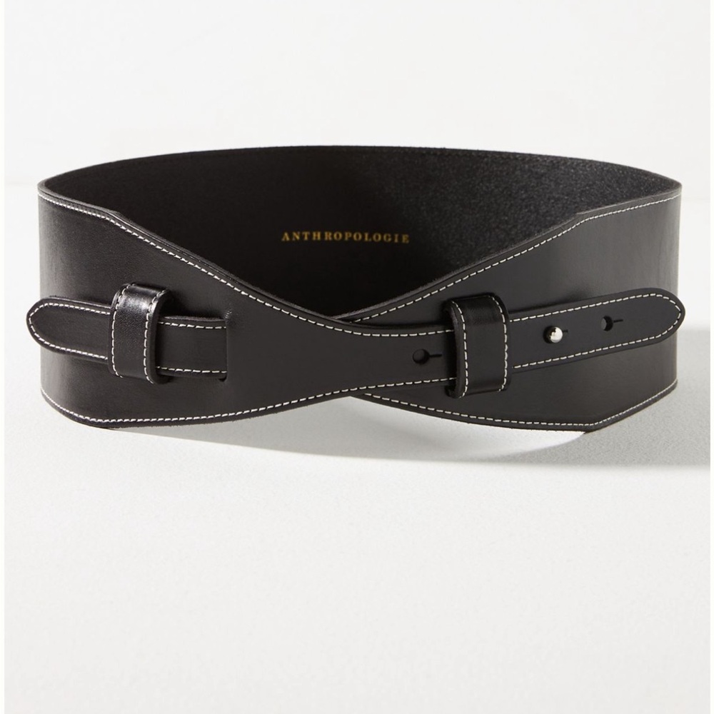 Anthropologie wide corset belt leather